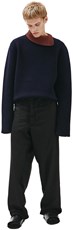 Maison Margiela Black Wool trousers with drawstring 200259